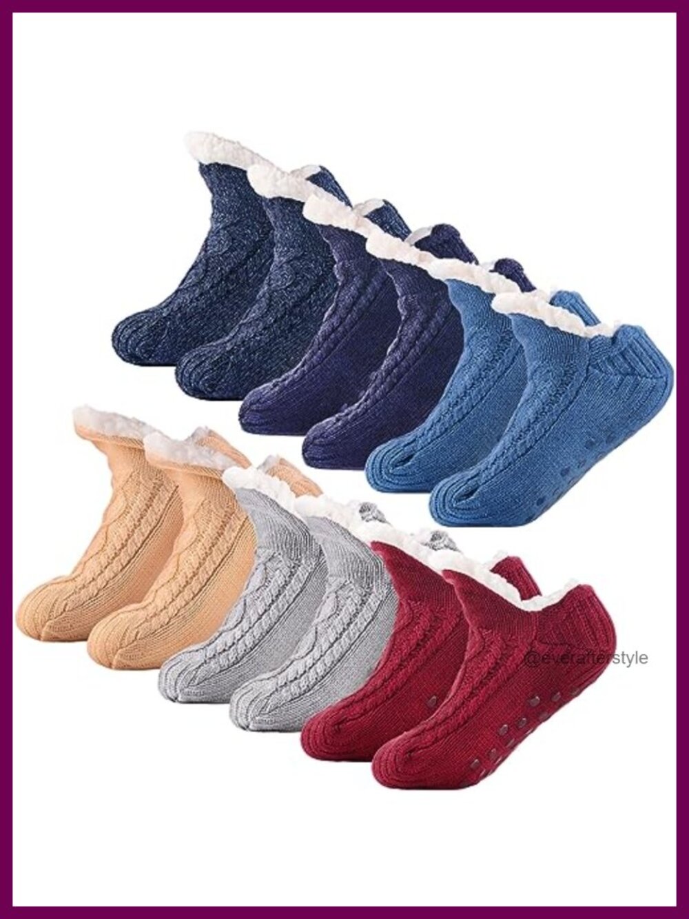 Non Slip Slipper Socks Cotton Fleece Grippy Fuzzy Socks Women House Bedroom 6